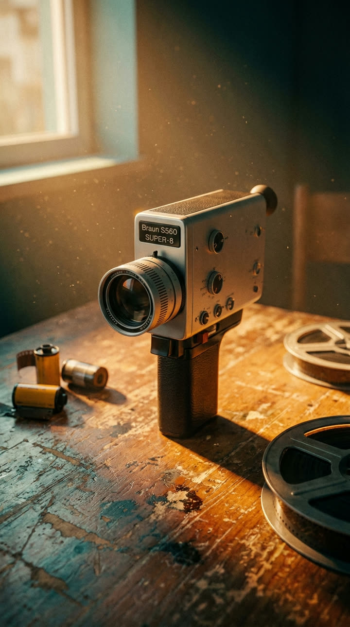 NanoBanana 2 seed still for Super-8 film camera